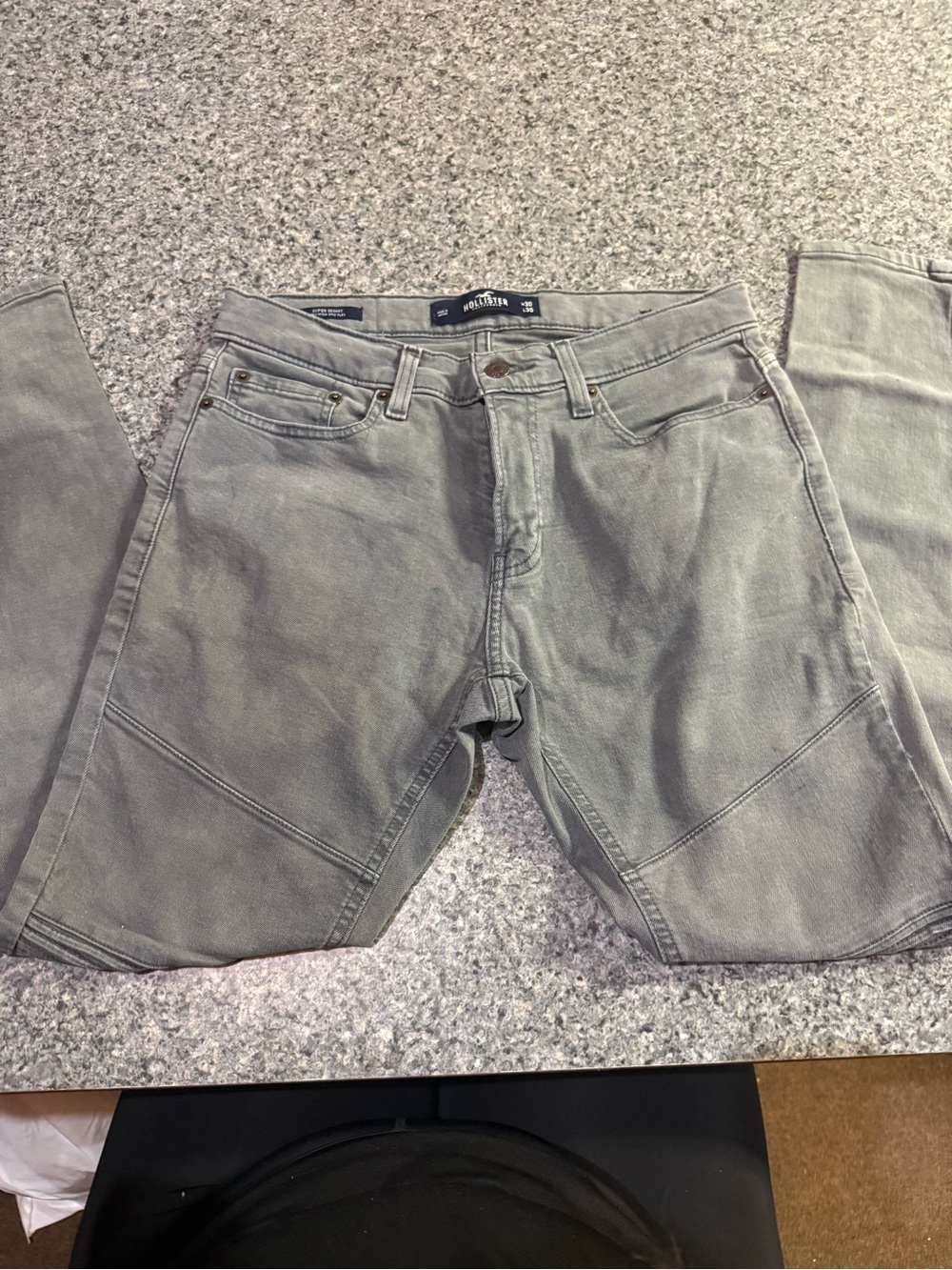 Hollister Men's Light Gray Straight Jeans